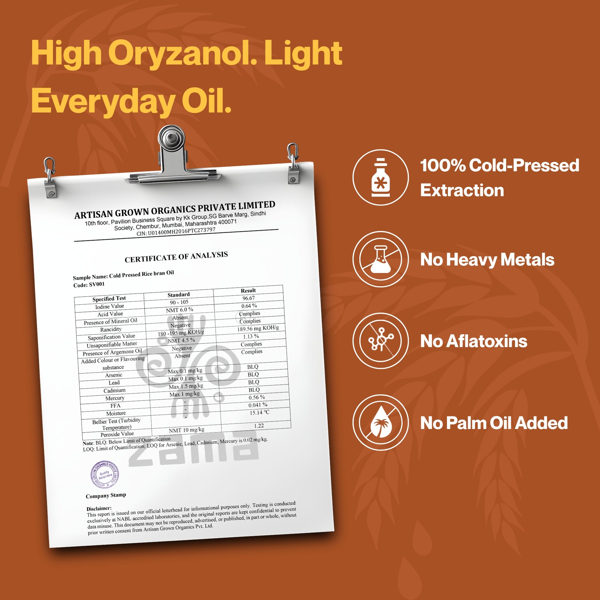 COLD PRESSED RICE BRAN OIL
