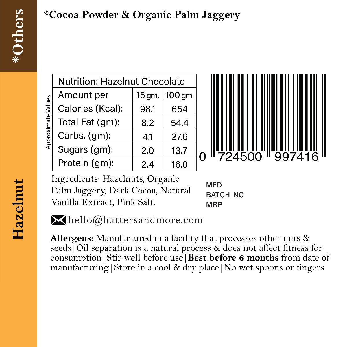 Hazelnut Butter | Zama Organics