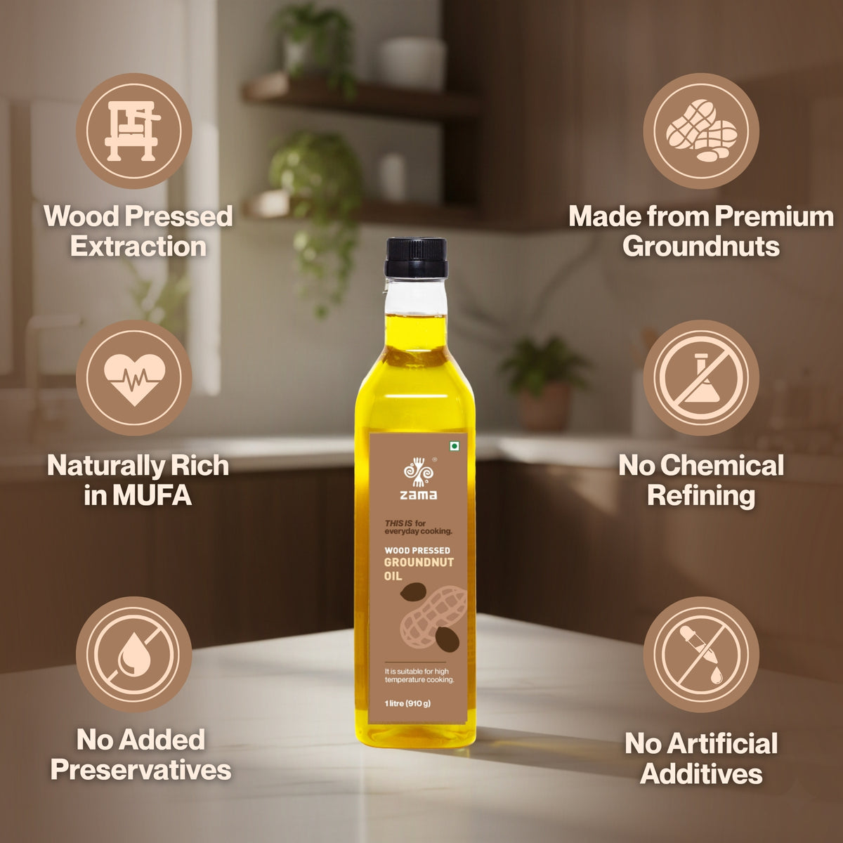 Wood Pressed Groundnut Oil