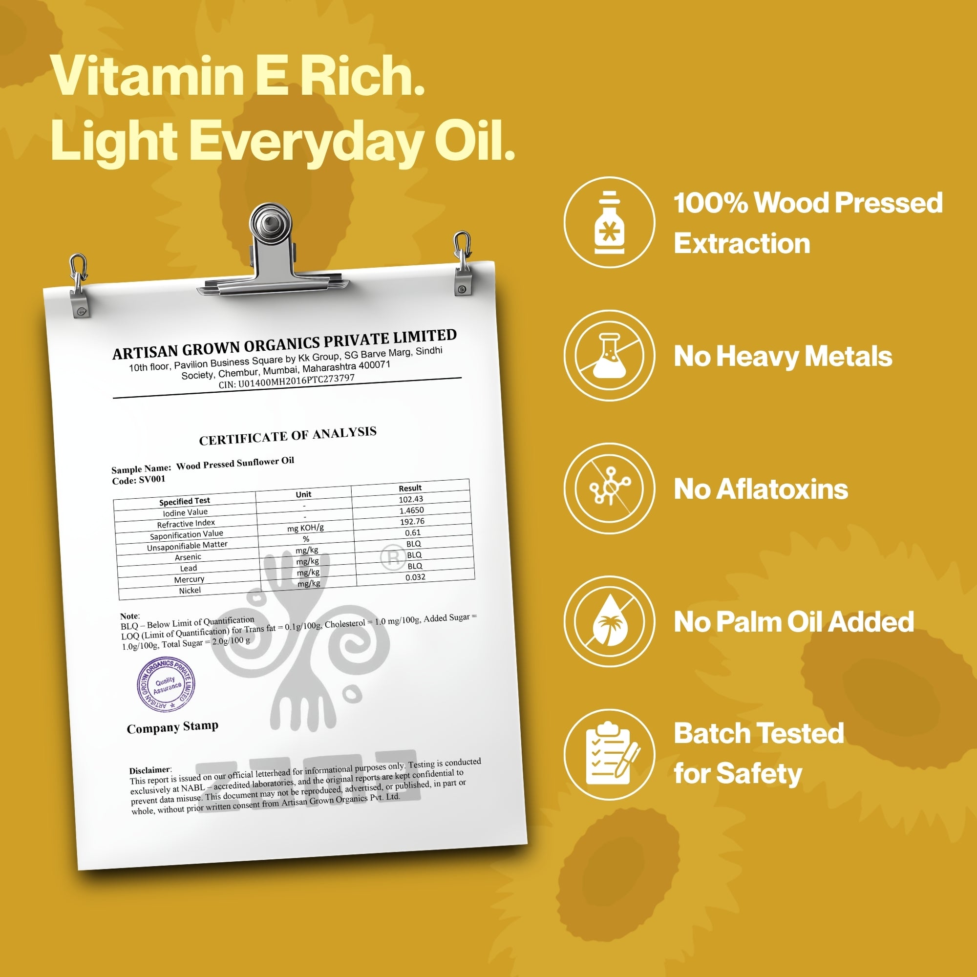 WOOD PRESSED SUNFLOWER OIL