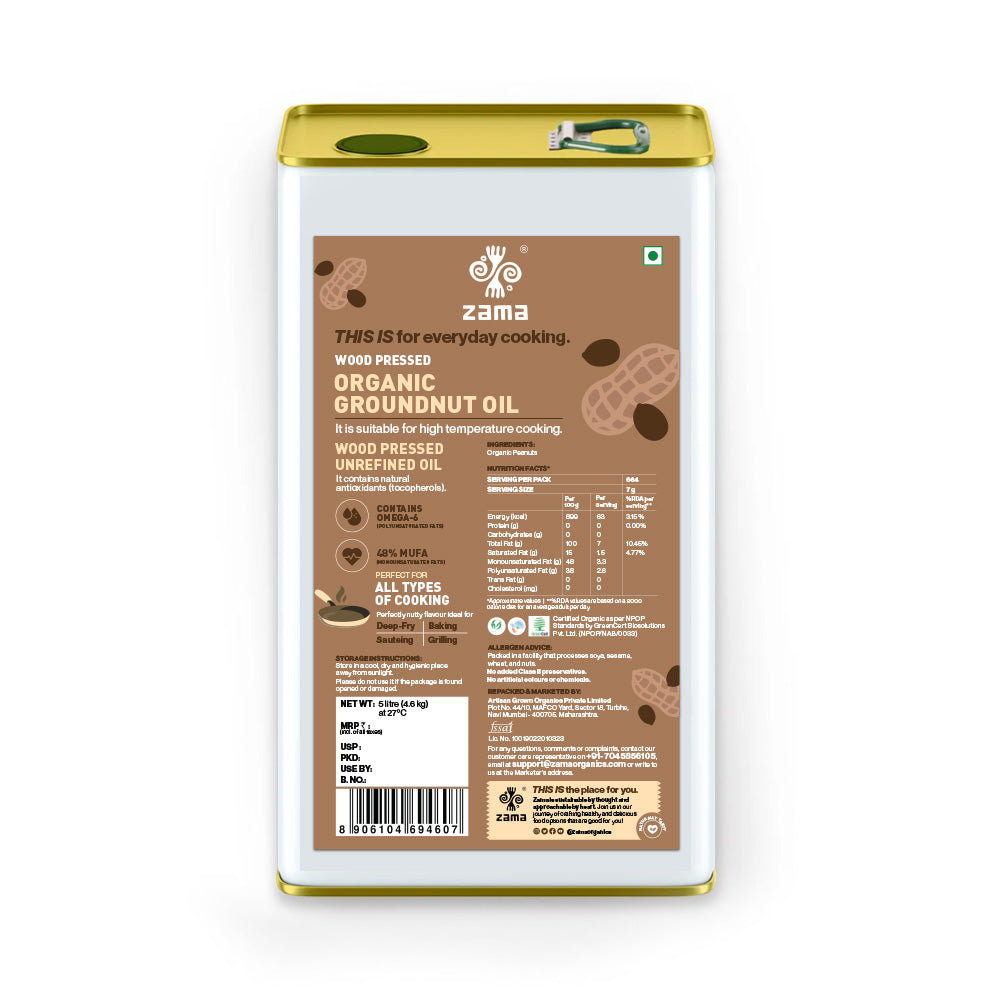 WOOD PRESSED ORGANIC GROUNDNUT OIL