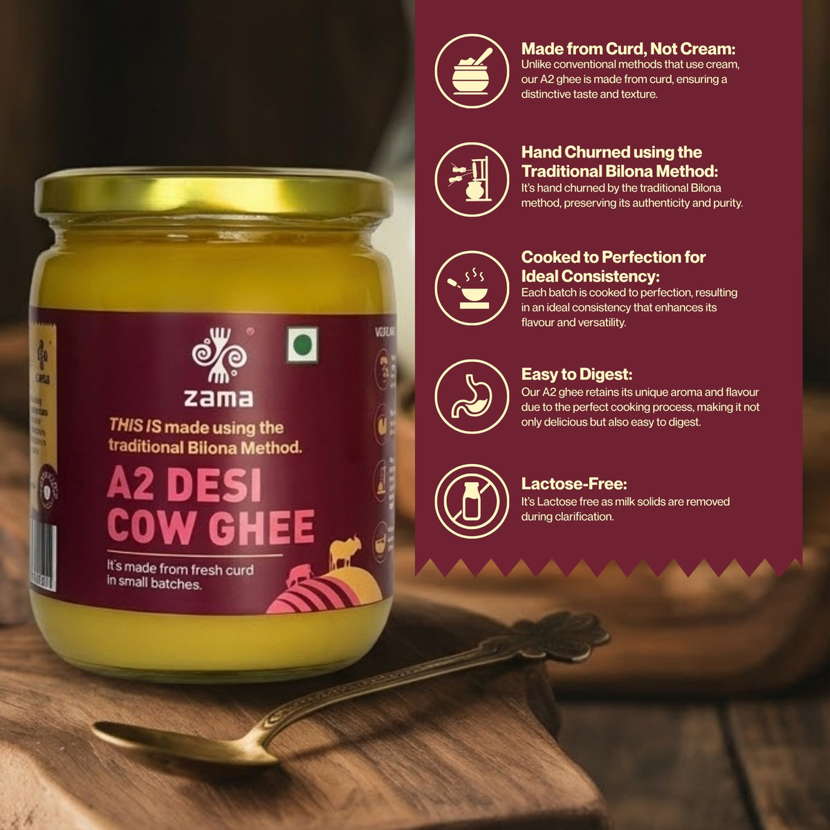 A2 DESI COW GHEE (BILONA METHOD)