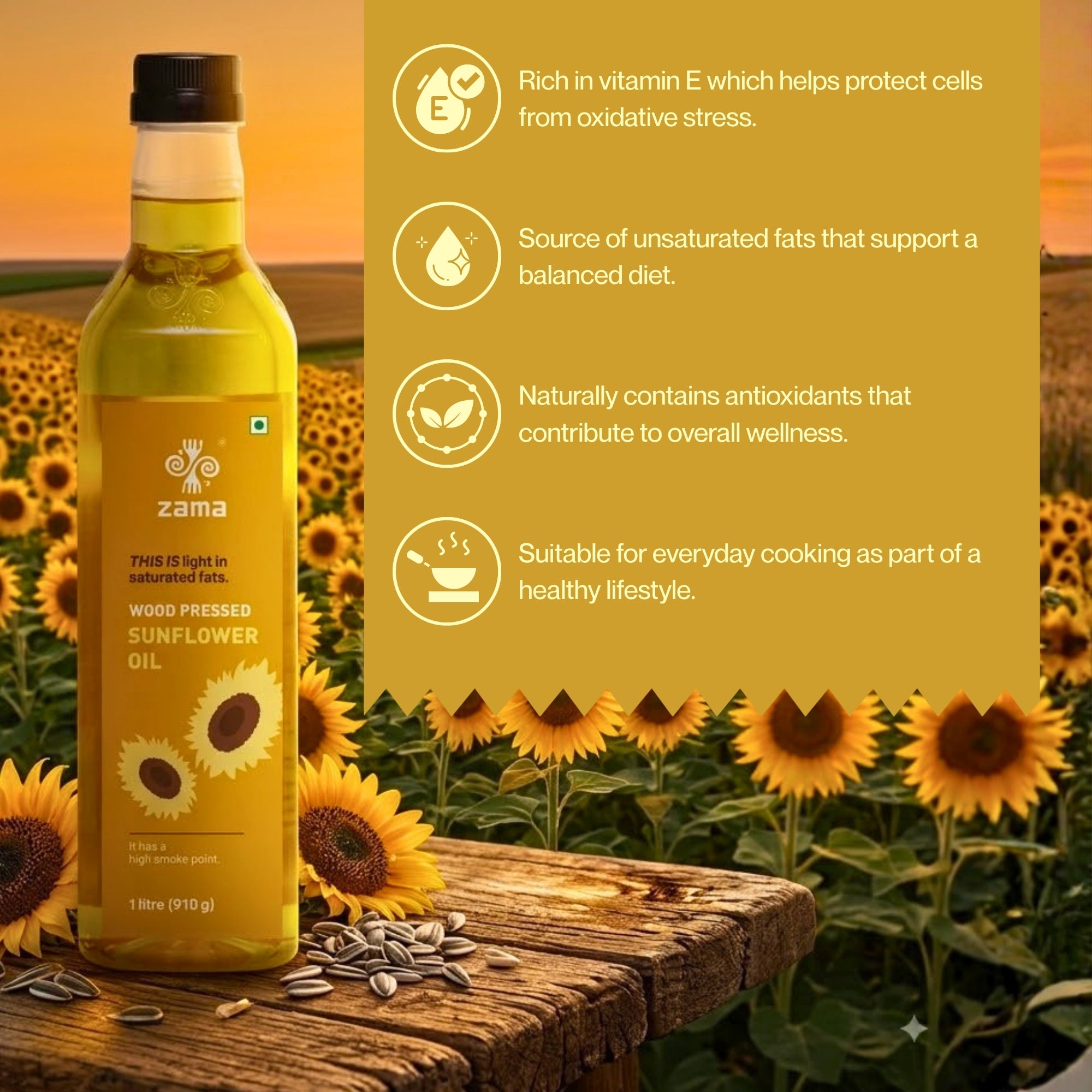WOOD PRESSED SUNFLOWER OIL