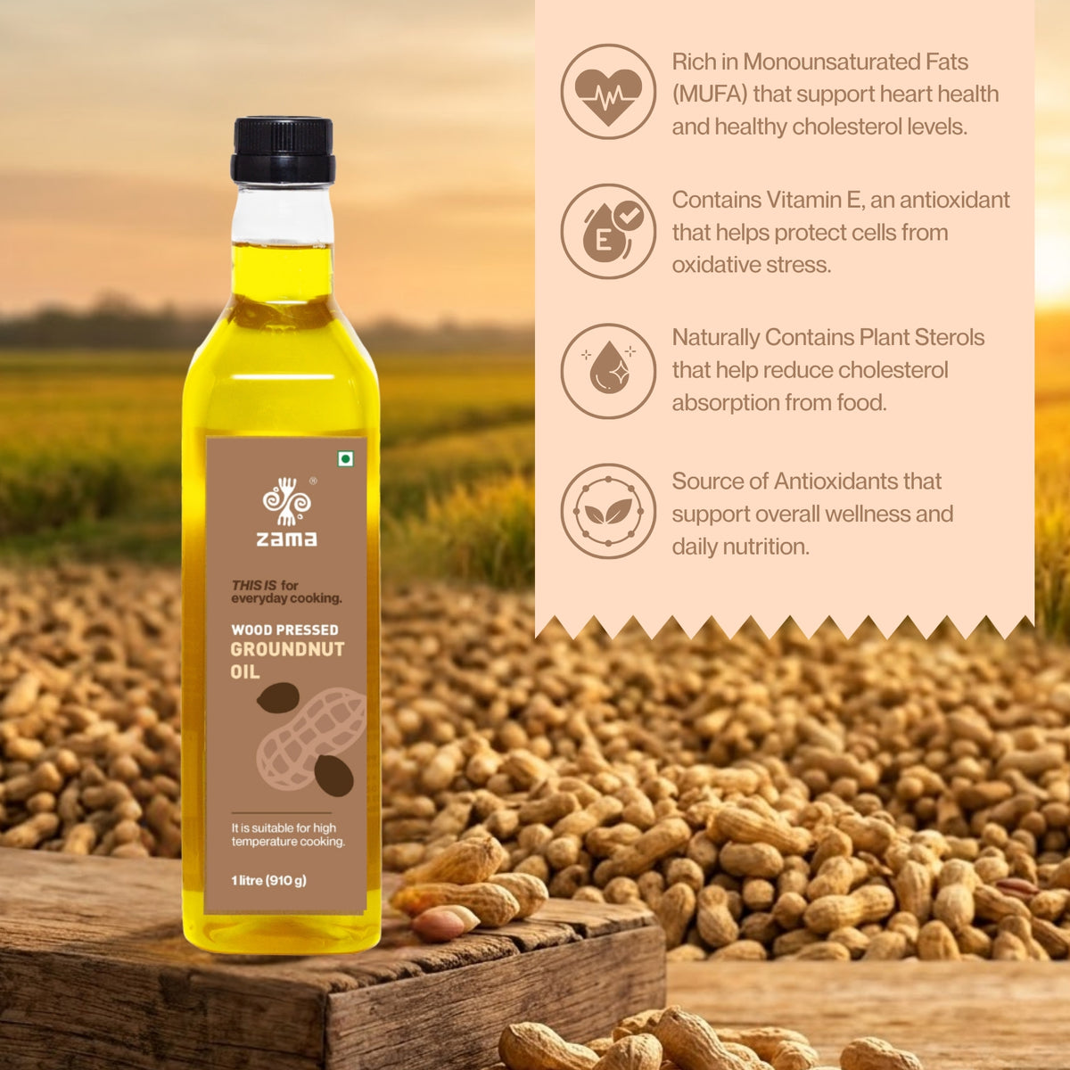 Wood Pressed Groundnut Oil