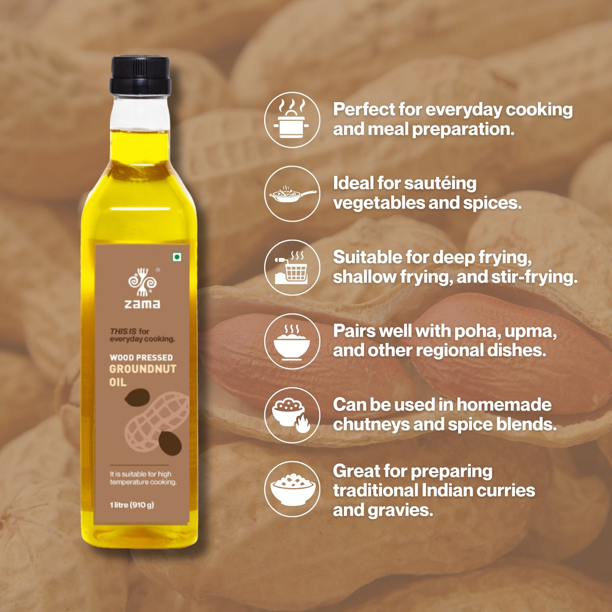 Wood Pressed Groundnut Oil